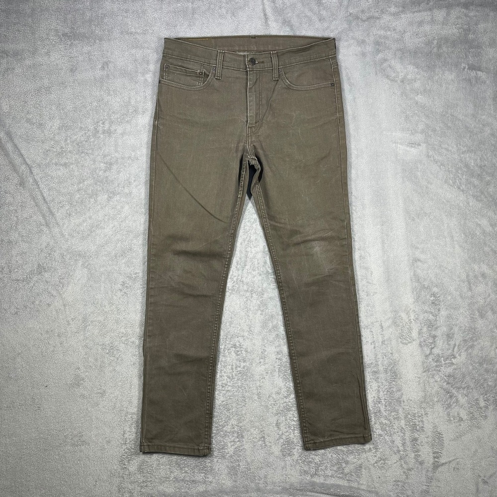 Levi's 511 Slim Fit Pants Men 34x32(32x30) Brown Olive Green WaterLess
